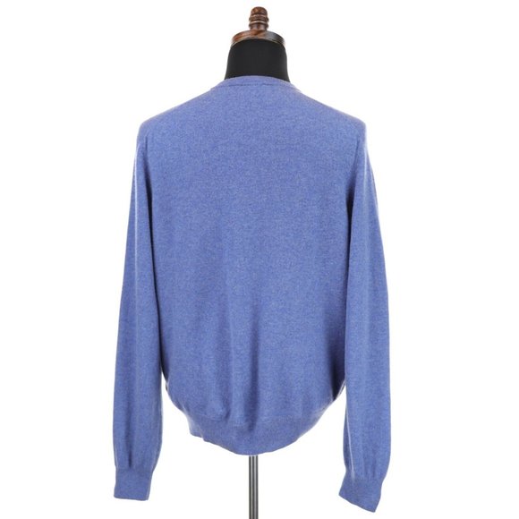 Brooks Brothers 2-Ply Scottish Cashmere Sweater Size Large V-Neck Pullover Blue - Picture 5 of 7